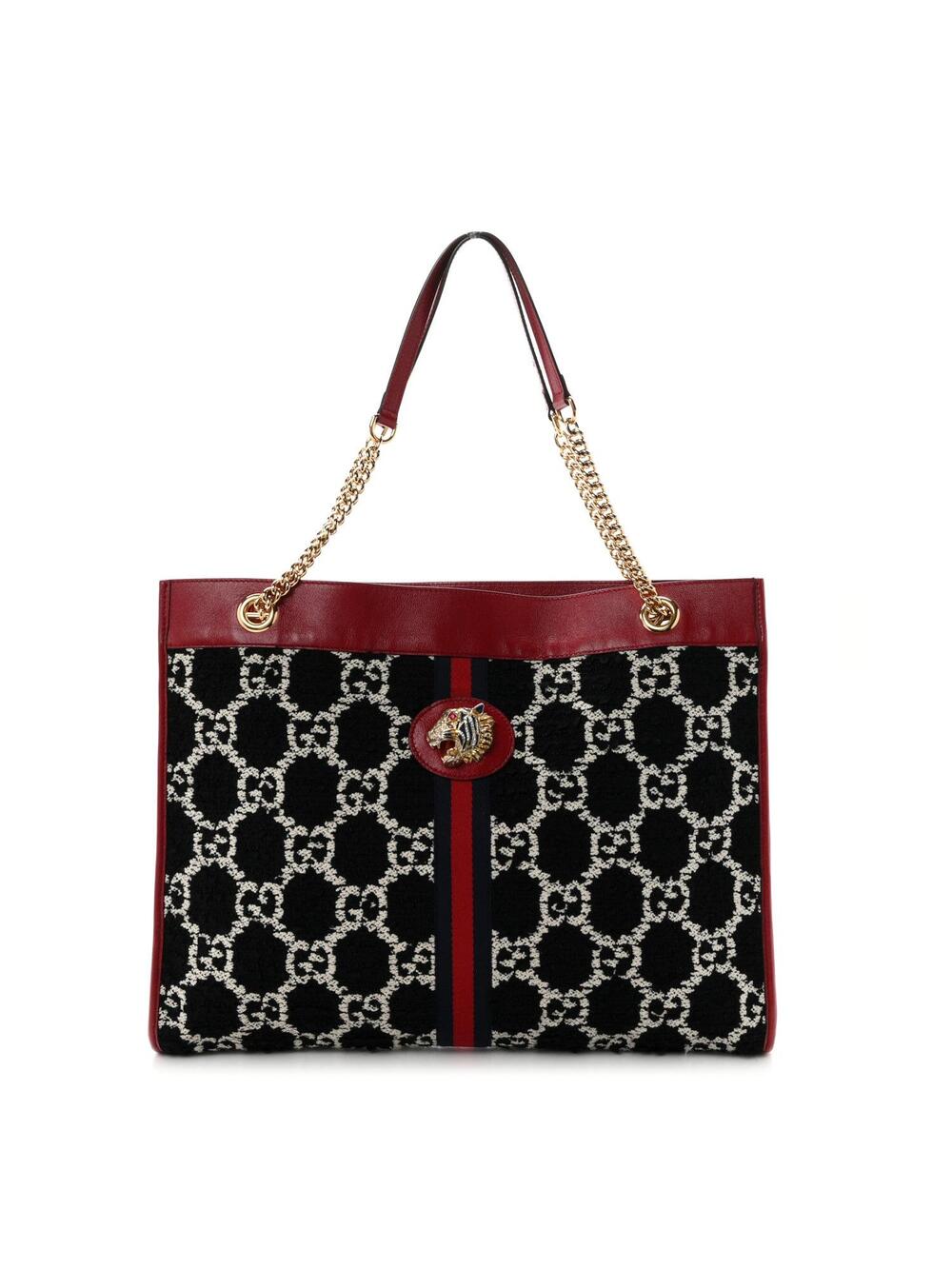 Gucci Tweed Gg Large Rajah Chain Tote #342267G10B
